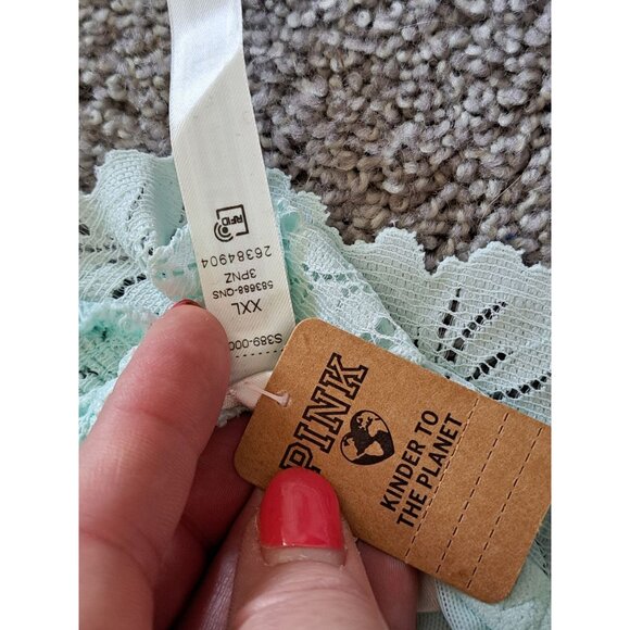 Pink Mint Lace Bralette XXL Removable Padding Strappy Back NEW Tags Lingerie - Picture 7 of 8